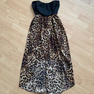 Leopard Print Open Leg Dress
